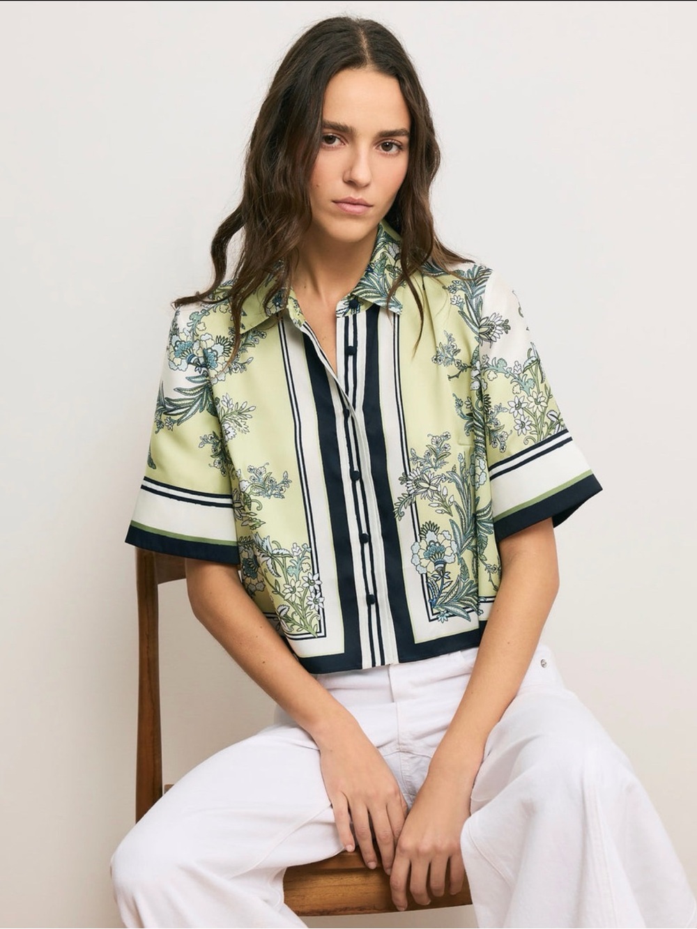 Veronica Beard Clean Spruce Top Light Pistachio Multi Size 8 NWT